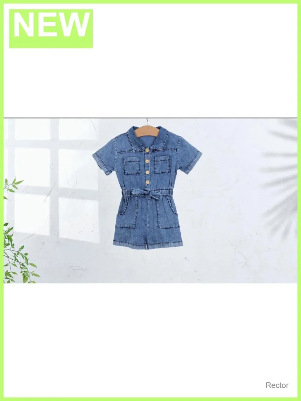 Toddler Girl Denim Jumpsuit Short Sleeve Button Down Romper Summer Outfit